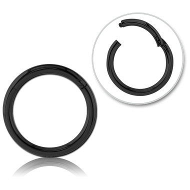 BLACK PVD COATED SURGICAL STEEL HINGED SEGMENT RING