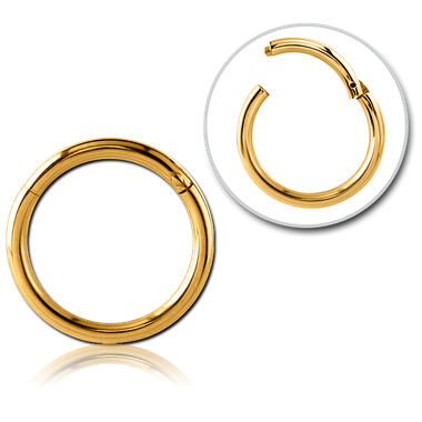 GOLD PVD COATED SURGICAL STEEL HINGED SEGMENT RING