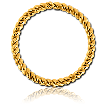 GOLD PVD COATED SURGICAL STEEL SEAMLESS RING - TWIST