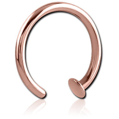 ROSE GOLD PVD COATED SURGICAL STEEL HALF OPEN NOSE RING