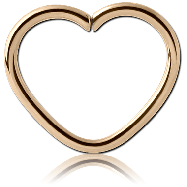 ZIRCON GOLD PVD COATED SURGICAL STEEL SEAMLESS RING - HEART