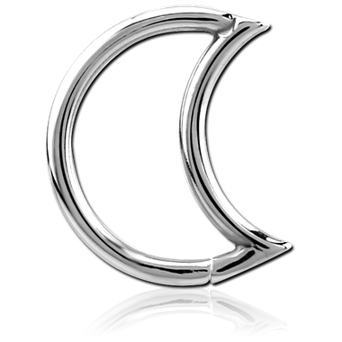 16G SURGICAL STEEL SEAMLESS RING - CRESCENT