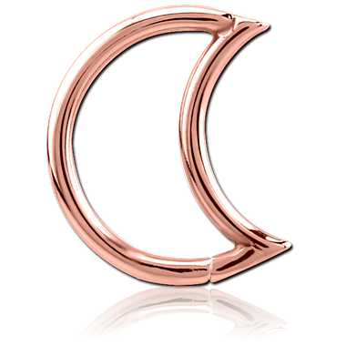 16G ROSE GOLD PVD COATED SURGICAL STEEL SEAMLESS RING - CRESCENT