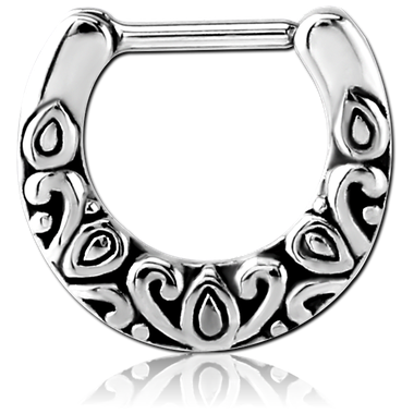 16G SURGICAL STEEL CLICKER RING - FILIGREE