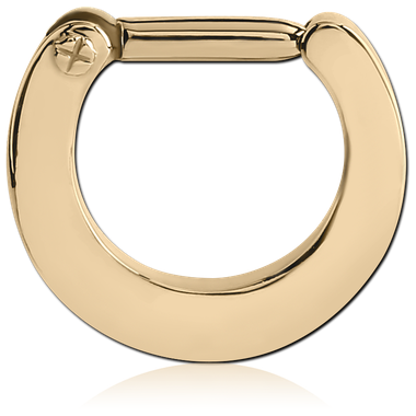 ZIRCON GOLD PVD COATED SURGICAL STEEL CLICKER RING