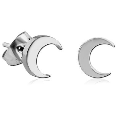 SURGICAL STEEL EAR STUDS - CRESCENT